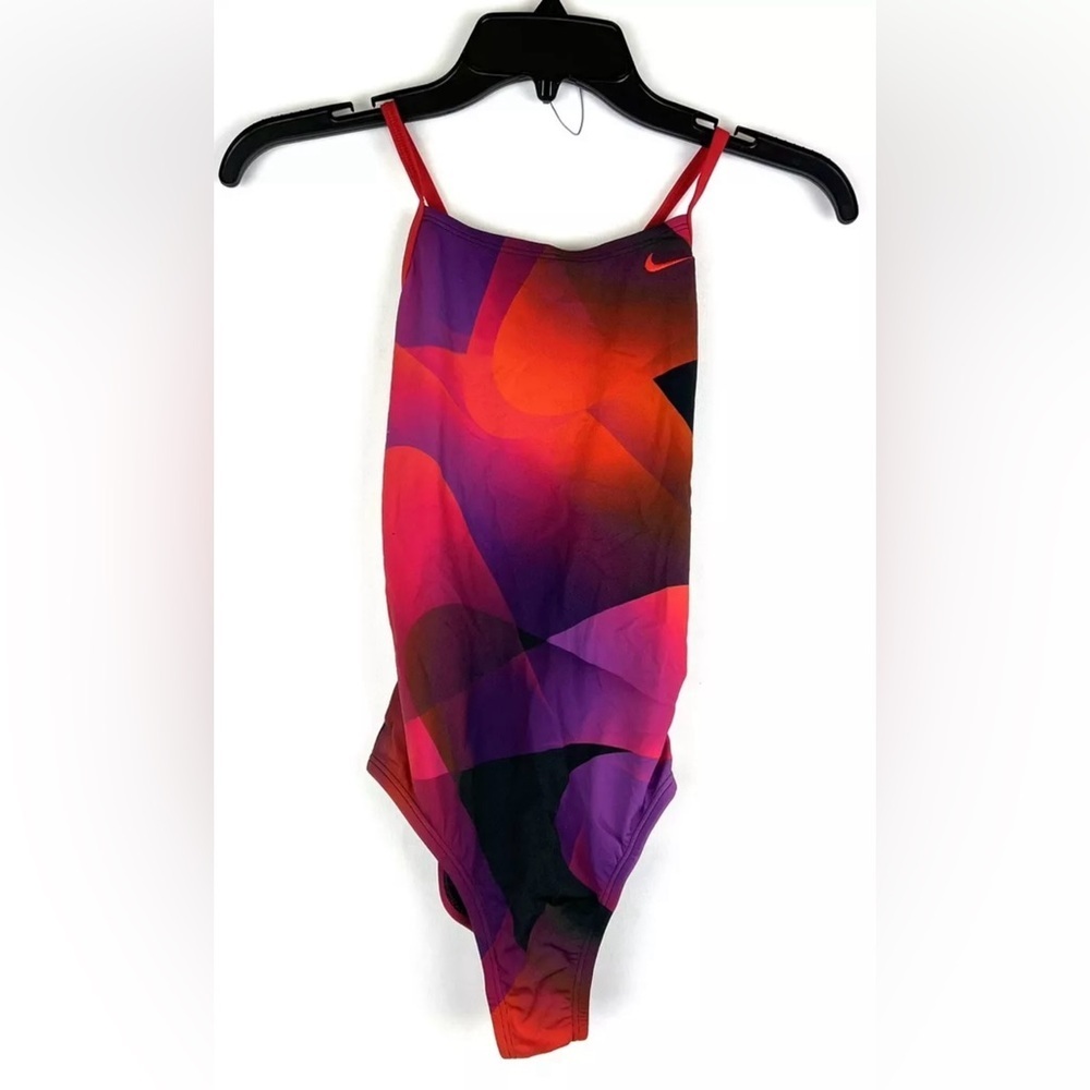 Nike Girl’s Red/Purple One Piece Crossback Swimsuit Size M